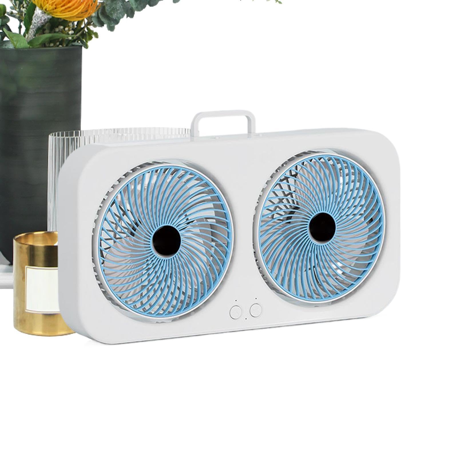 Petit ventilateur de bureau double tête rechargeable USB pour chambre