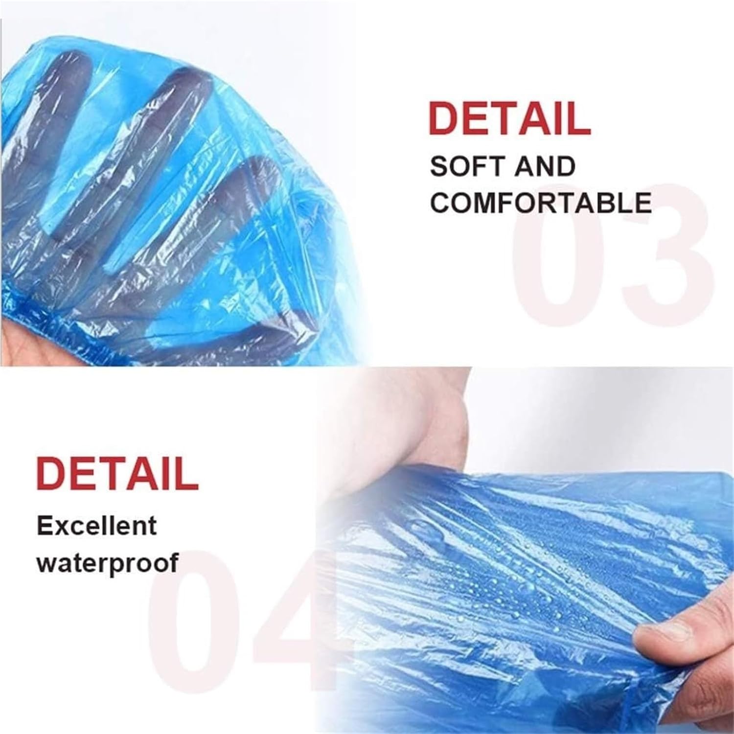 Plastic Disposable Sleeves Arm 200/400pcs Plastic Sleeves Covers Protectors Blue 16" with Elastic