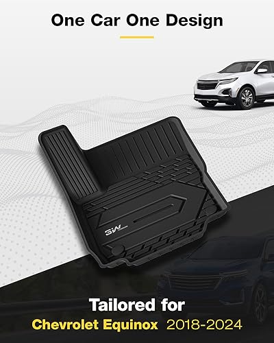 Miniatura 2 de 3W Alfombrillas de piso para Chevy Equinox 2018-2023 2024GMC Terrain - Tapetes de TPE para todo tipo de clima, ajuste personalizado para Chevrolet