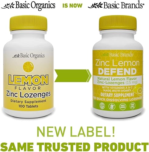 Miniatura 4 de Basic Brands Zinc Lemon Defend - 100 pastillas - Sabor a limón natural Zinc- Pastillas - Impulso inmunológico, alivio del frío, sin OMG, acetato de