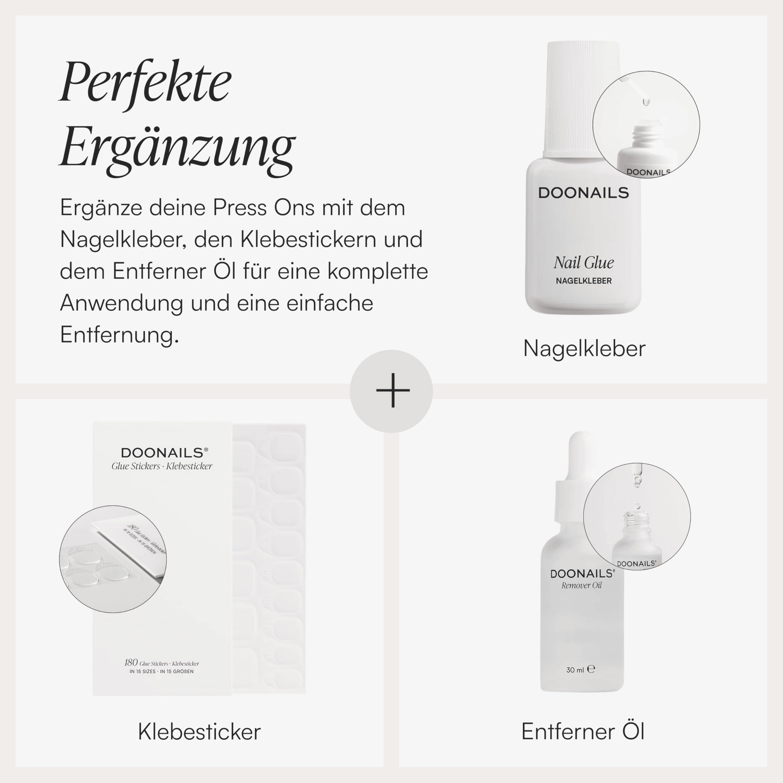 DOONAILS Press On Nails 3x30 Stück Clean Girl Set – Babyboomer, Toffee & Klassisches French – Soft Gel Short Square Nägel zum Aufkleben Full Cover Natürliches Tragegefühl