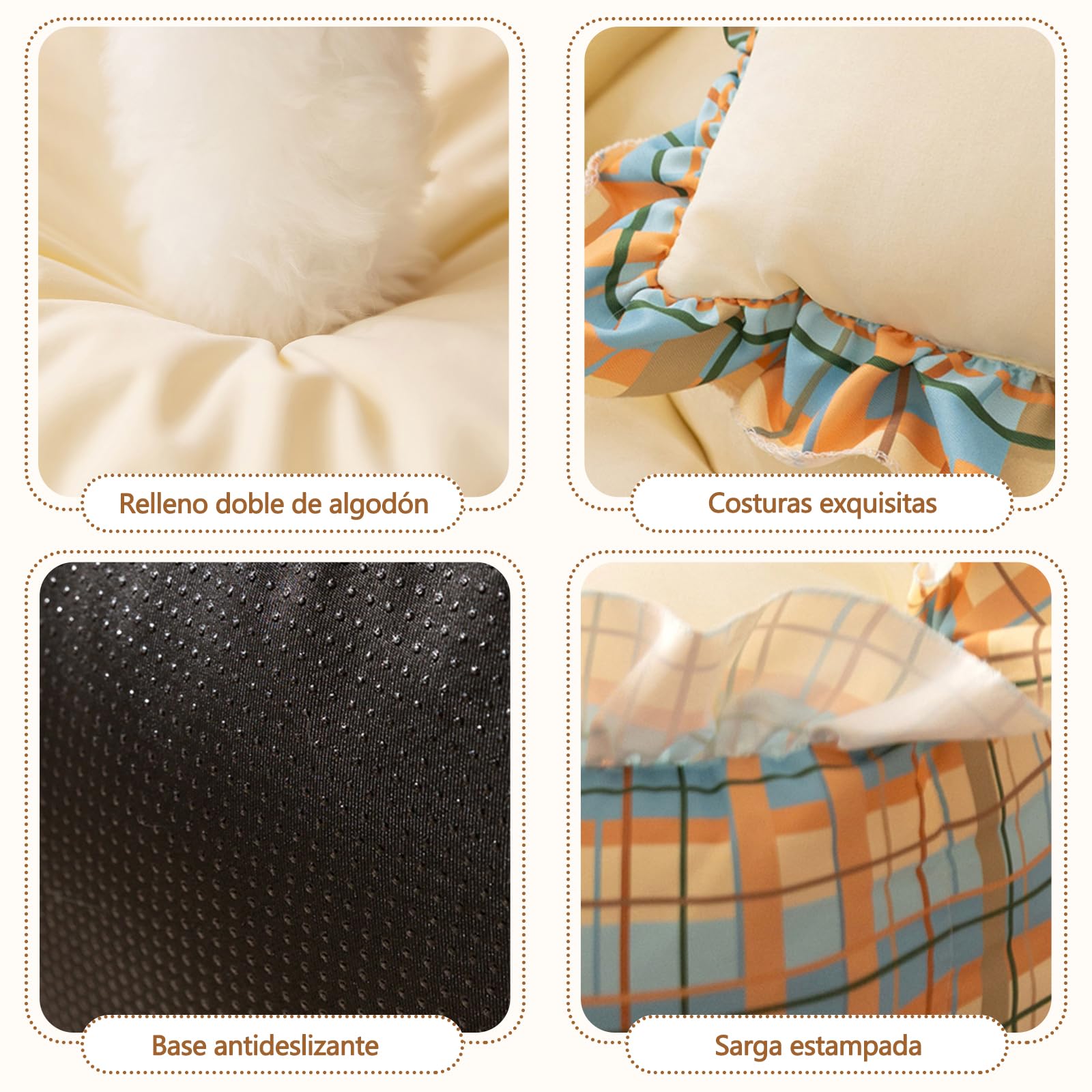 Galatée Cama para Perros, Cama para Mascotas con Funda Extraíble y Lavable, Nido Duradero para Gatos De Interior, Bonito Sofá para Mascotas con Base Antideslizante(L, Rosa)