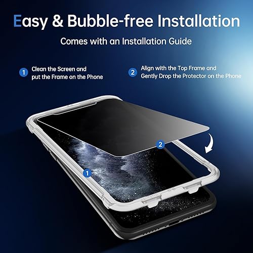 Miniatura 23 de SYNCWIRE Protector de pantalla de privacidad para iPhone 11/XR de 6.1 pulgadas, paquete de 2 unidades, irrompible, antiespía, protector de vidrio