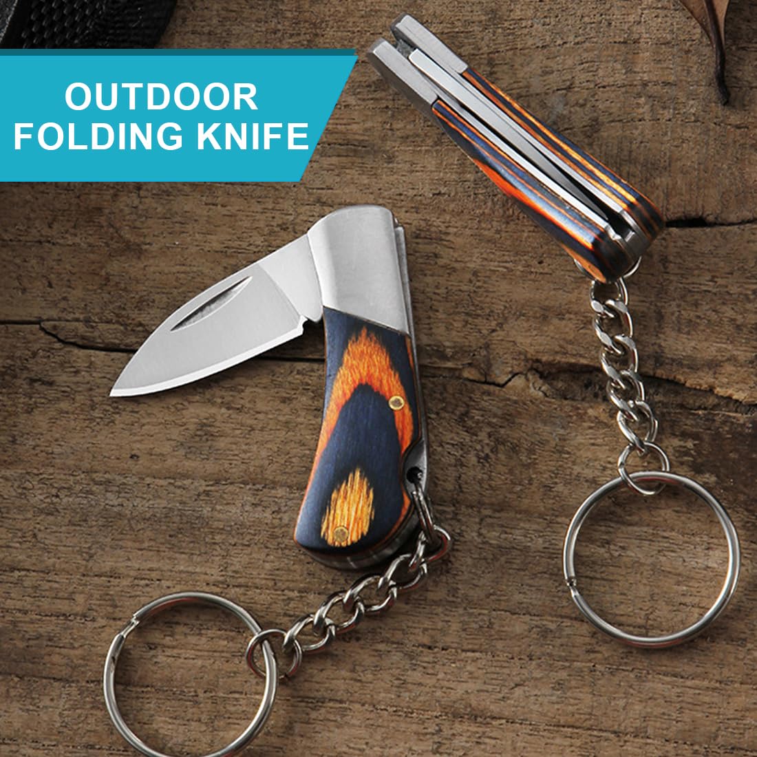 CPJJ Coltello Pieghevole con Lama in Acciaio Inox e Manico in Legno,Coltello da Caccia Pieghevole,Coltello da Sopravvivenza,Coltello da Sopravvivenza all'aperto,Regalo per Uomini
