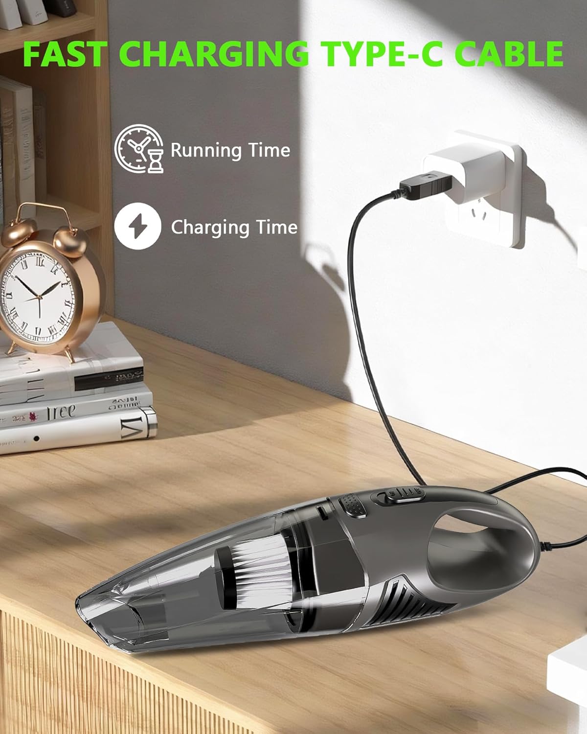 Handheld Vacuum Cordless, 11KPA Strong Suction & 25 Mins Runtime Brushless Motor, Rechargeable Car Vacuum Cleaner with 2 HEPA Filter/Multi-Accessories/Lightweight, for Home/Car/Office Cleaning - Image 4