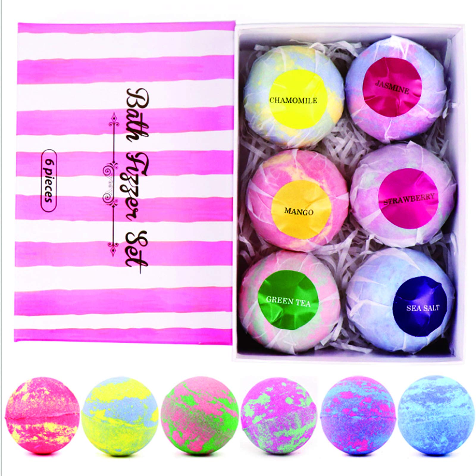 Shower Steamers-Aromatherapy Gifts for Women, Variety Pack of 6 Shower Bombs with Essential Oils for Stress Relief and Self Care, Unique Spa Gift for Women's Birthday