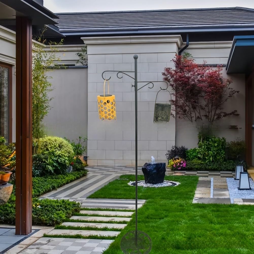 46-Inch Iron Shepherd Hook for Garden Lights Wedding Decor Outdoor Lanterns and Flower Baskets with Rust-Proof Finish