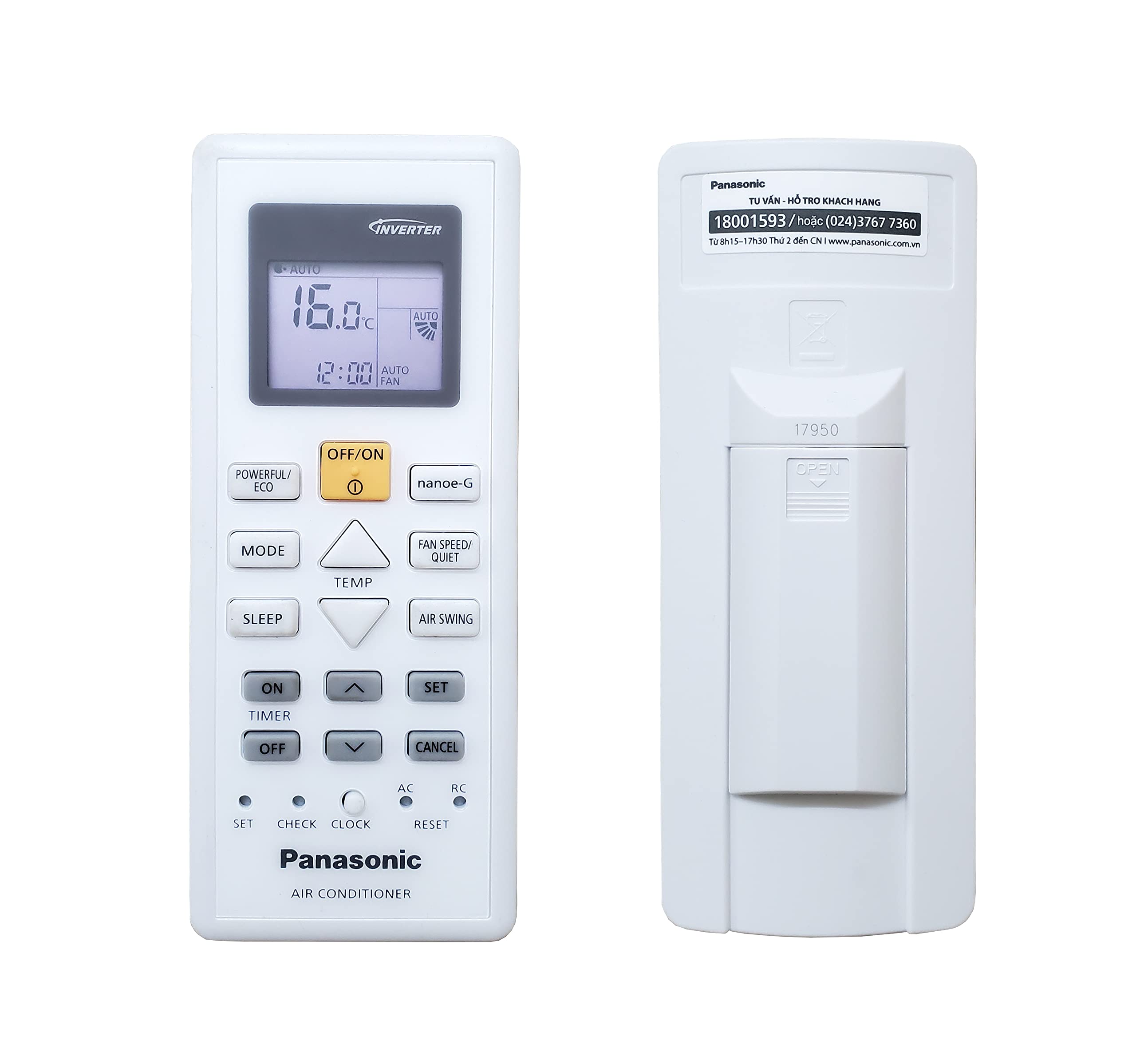 TECVITY® Universal Remote No.17950 for, PANASONIC Inverter Air Condition with nanoe-G Function.