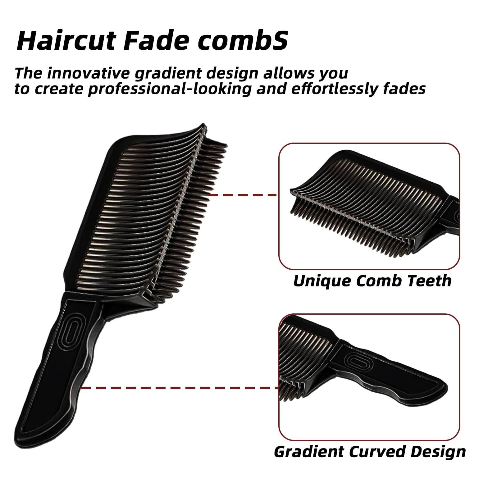 Paquet de 4 peignes de coupe de cheveux, ensemble de peignes de coupe de cheveux, modèle de coupe de cheveux, outils de coupe de cheveux réglables, outils de coupe de cheveux professionnels pour cheve