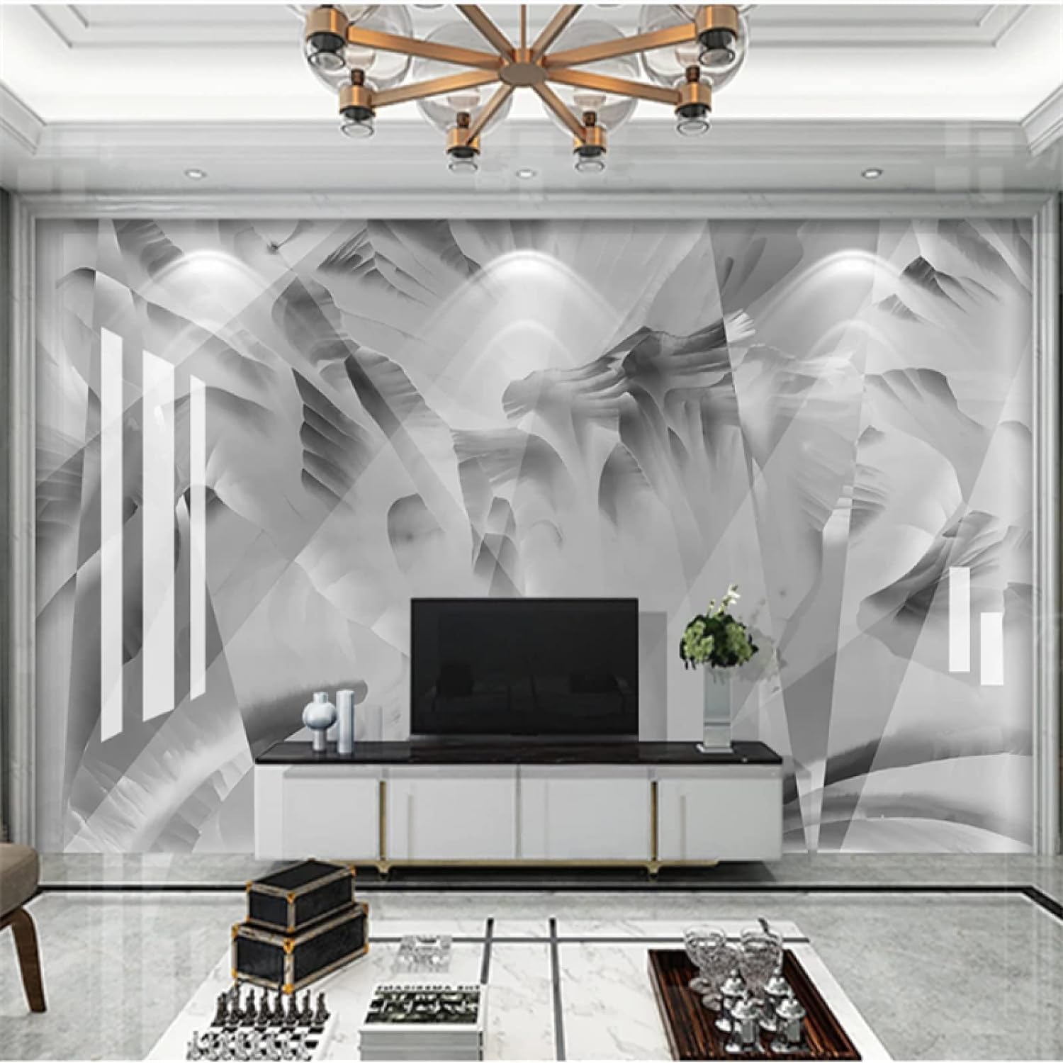 Papier peint photo 3D texture marbre pour décoration hôtel