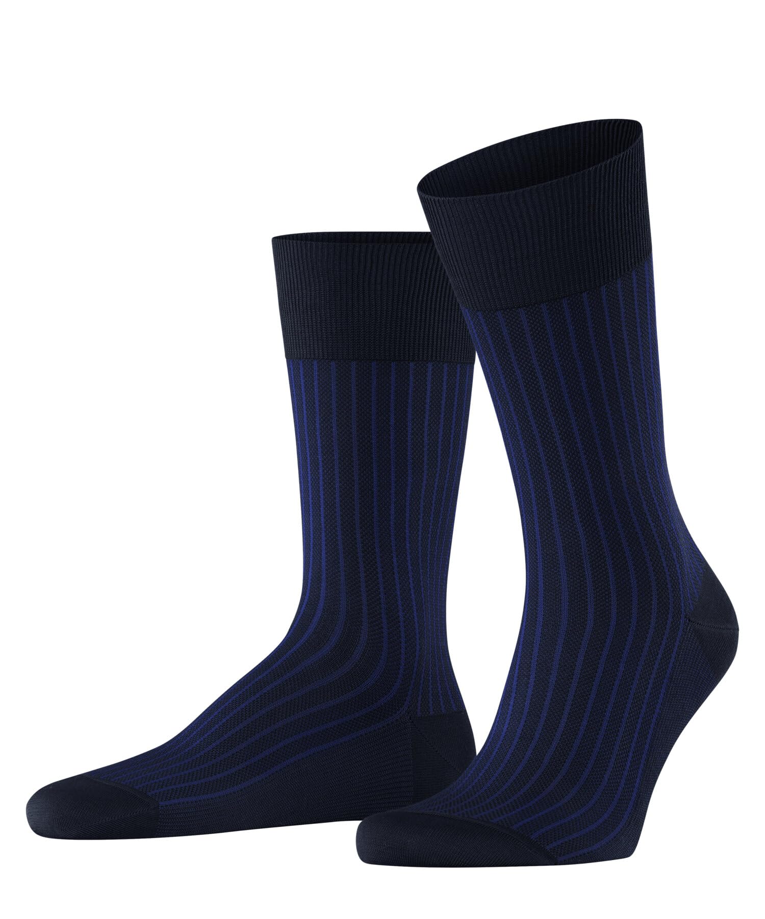 FALKE Men's Oxford Stripe M So Cotton Patterned 1 Pair Socks, Blue Space 6116, 5.5-6.5