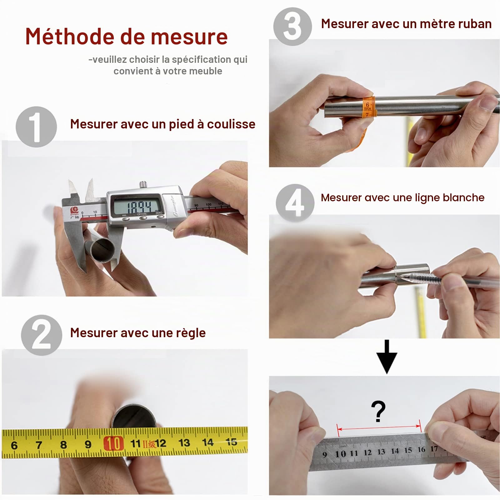 roulettes pivotantes silencieuses de 1,5" avec Frein, adaptées au diamètre du Tube (14/16/19/22 mm, en Option), Roulette de Remplacement, roulettes de Meubles pour Chariot, Berceau, étagères