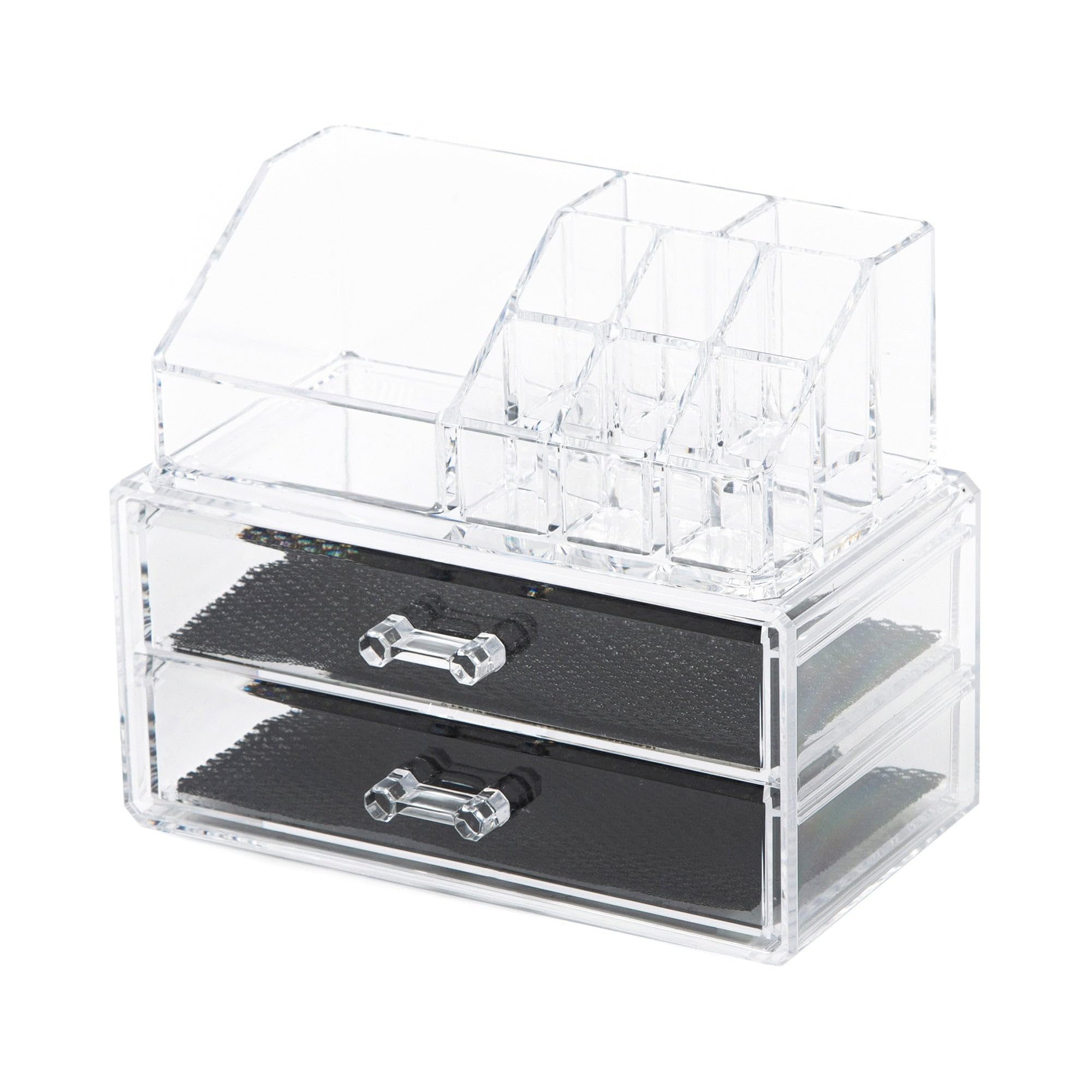 Compactor 2 Drawer Jewellery and Makeup Organiser, Transparent