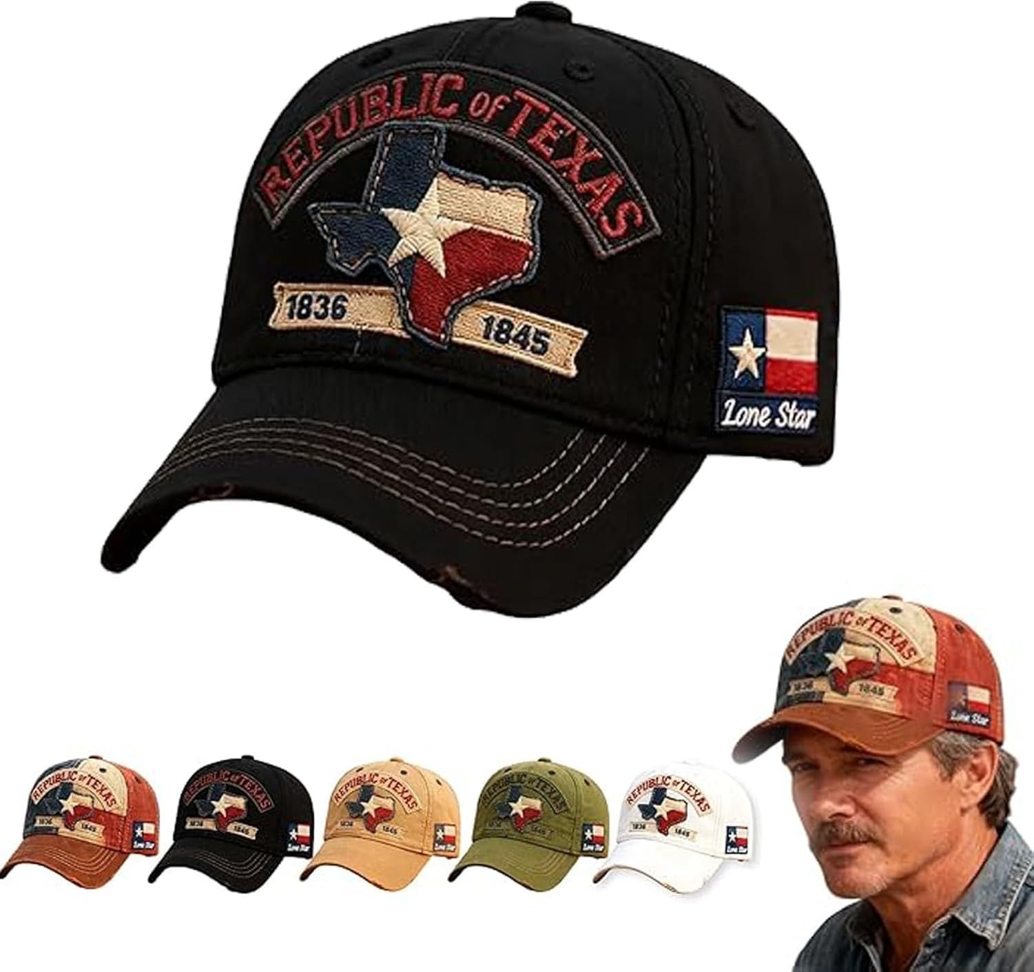 Casquette de baseball vintage Texas réglable pour protéger du soleil avec style retro