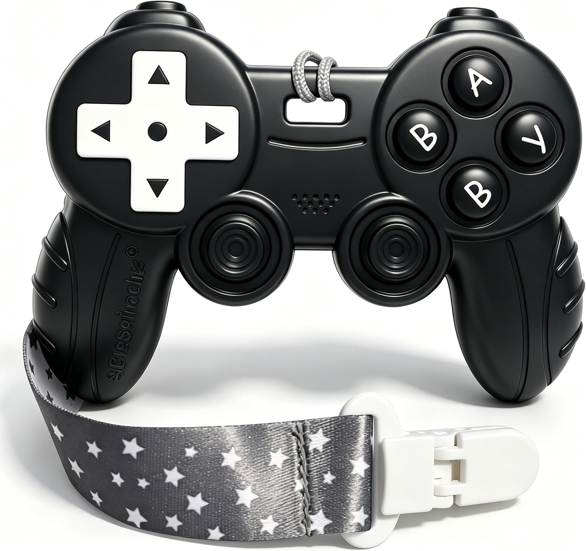 Cool Remote Game Control Teething Toy for Babies 0-6 6-12 Months,Game Controller Teether for Gamer Parents,Baby's First Valentines Day Gifts,Silicone Remote Chew Toys(Black