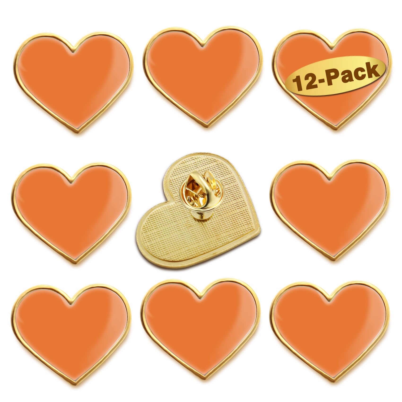 12/25/50/100Pcs Multicolor Heart Love Lapel Pins Bulk - Metal Heart Health Brooch Badge For Men Women Clothes Bags Hats