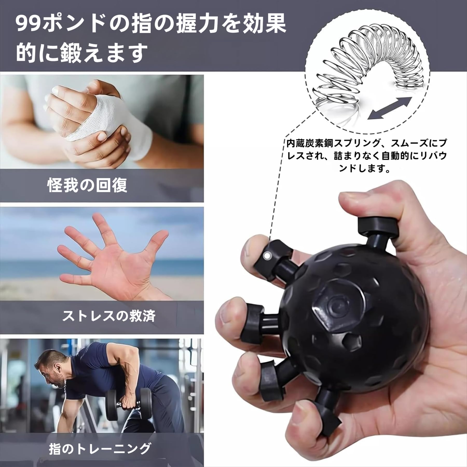 Amazon | 握力トレーニング 指グリップ強化器 ハンドグリップ