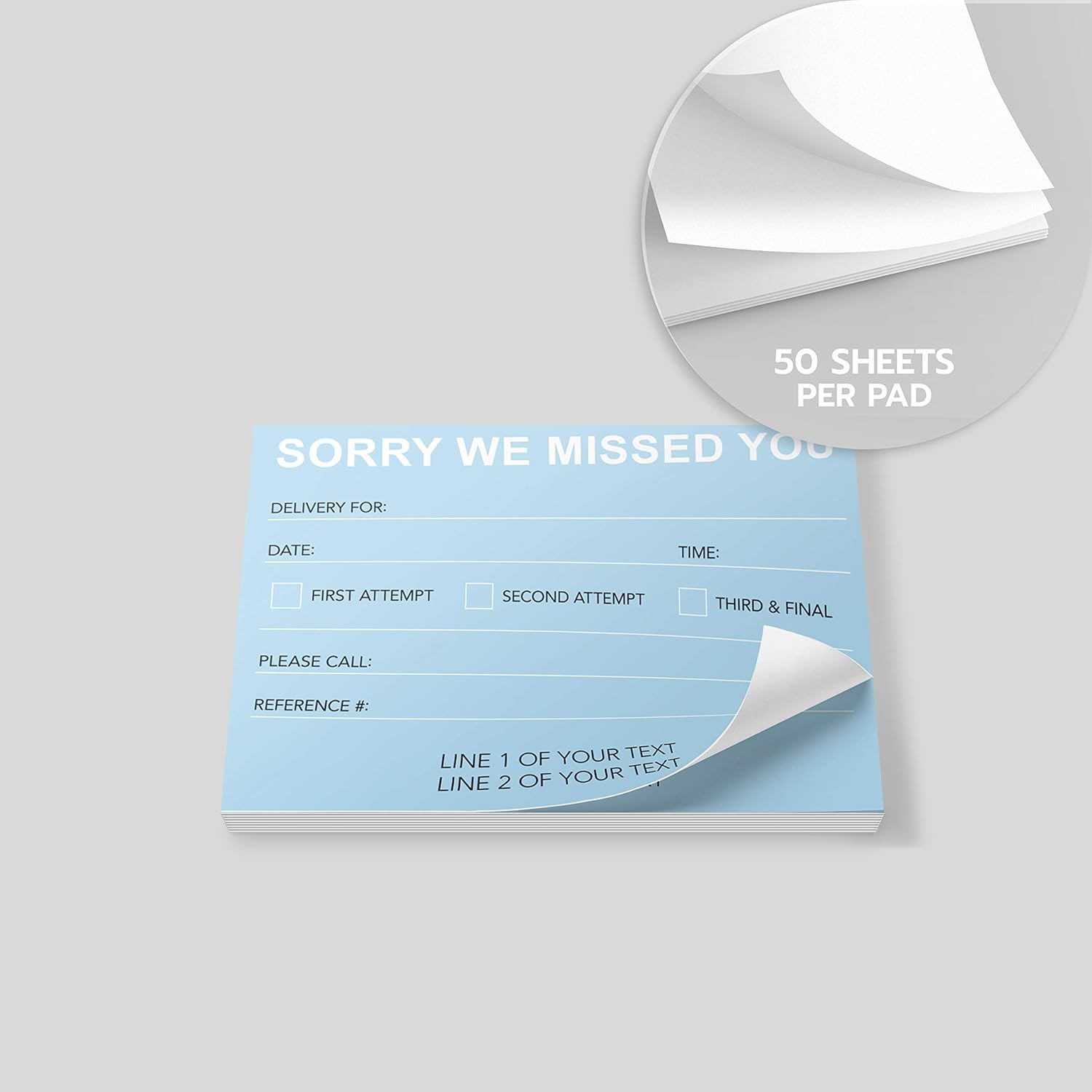 Blue Missed Connections - Post-it Notes - 6 Pads of 50 Sheets - Printed in The USA
