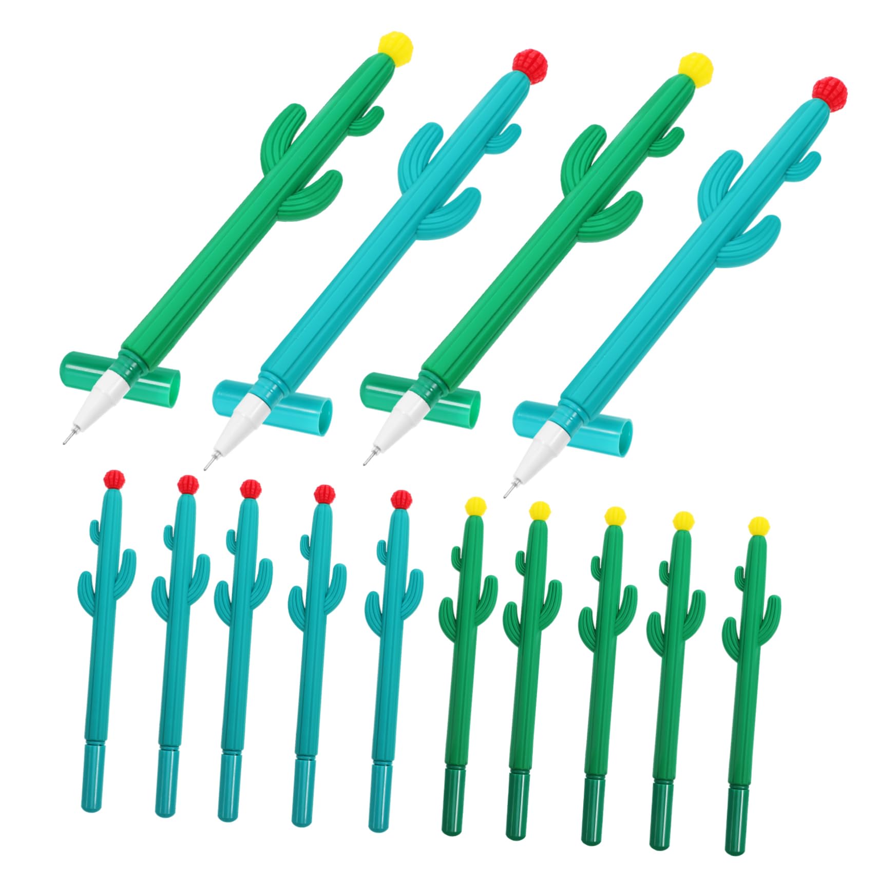 80pièces Stylos à Encre Cactus Créatifs Stylos De Bureau Pour Écriture Et Fournitures Scolaires Design Original Fleurs Rouges
