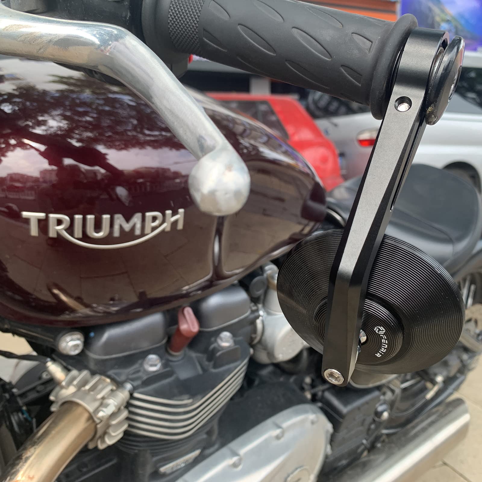 FENRIR E Geprüft E24 Lenkerendenspiegel Motorrad Spiegel Seitenspiegel lenkerende Rückspiegel Blendschutz motorradspiegel Schwarz Runde Retro CNC Zum Roller Supersport Scrambler Cafe Racer Cruiser