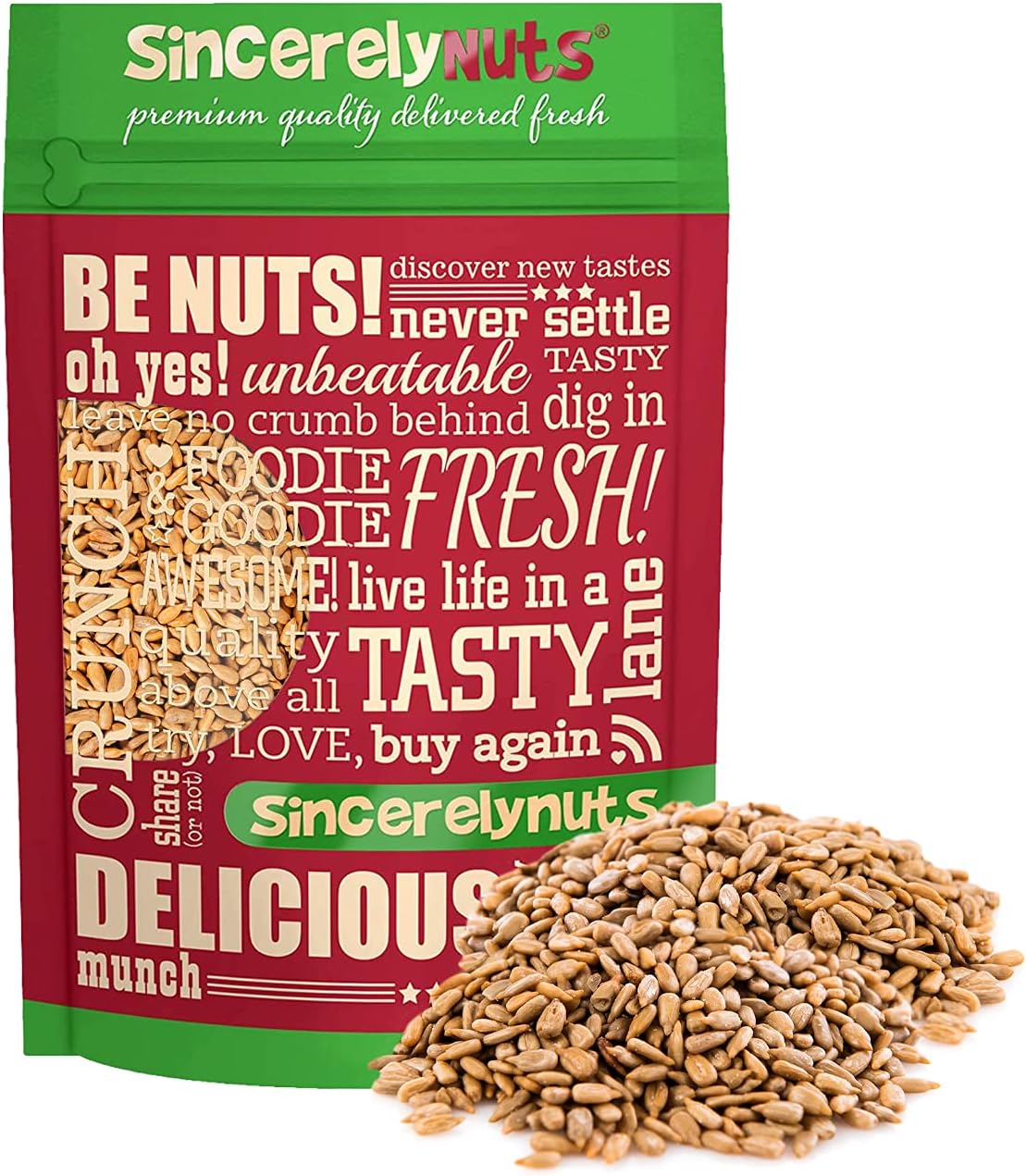 Sincerely Nuts Sunflower Seeds Roasted and Salted, Hulled | No Shell, Gluten-Free Snack, Vegan, and Kosher Certified, 2LB Bag