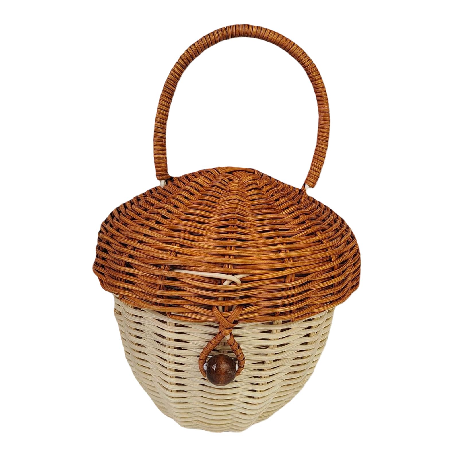 Practical Imitation Rattan Handwoven Toted with Room Interior As a Household Organizers Decorative Storage Bin