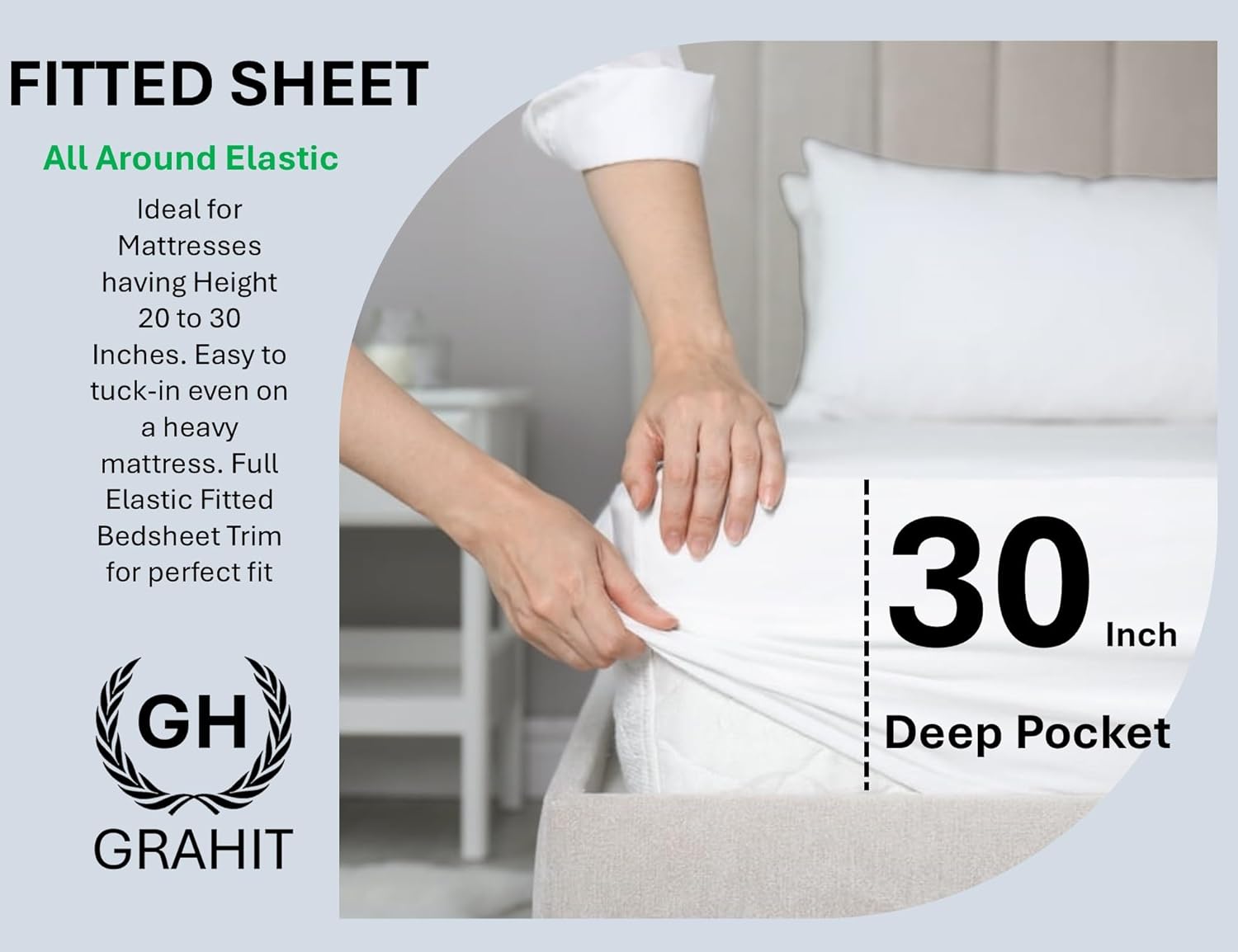 100% Egyptian Long Staple Cotton Bedsheet Set, 1000 Thread Count, 6-PC Sheets Set, Navy Blue Color, King Size, 30 Inch Deep Pocket of Fitted Sheet, Soft Sateen Weave Breathable