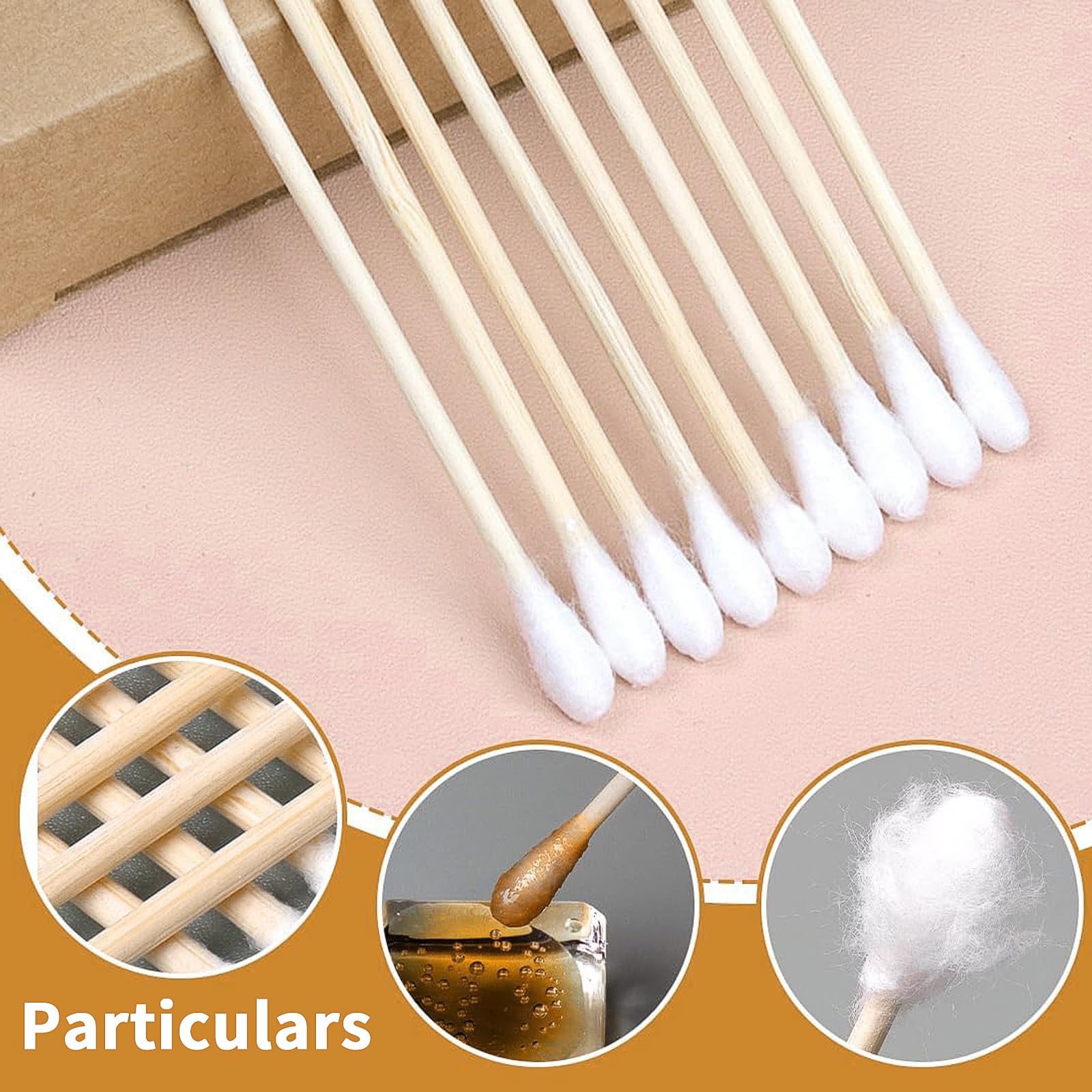 Cotton fioc di bambù Coton Buds, Swabs, Versatili, Ecocompatibili (200 Pezzi)