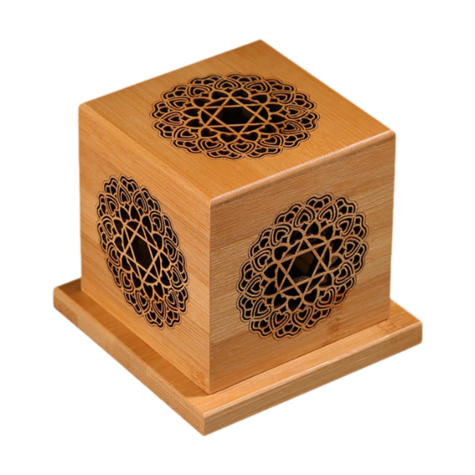 Boîte à Encens en Bois Cœur Diffuseur Salon et Centre de Table