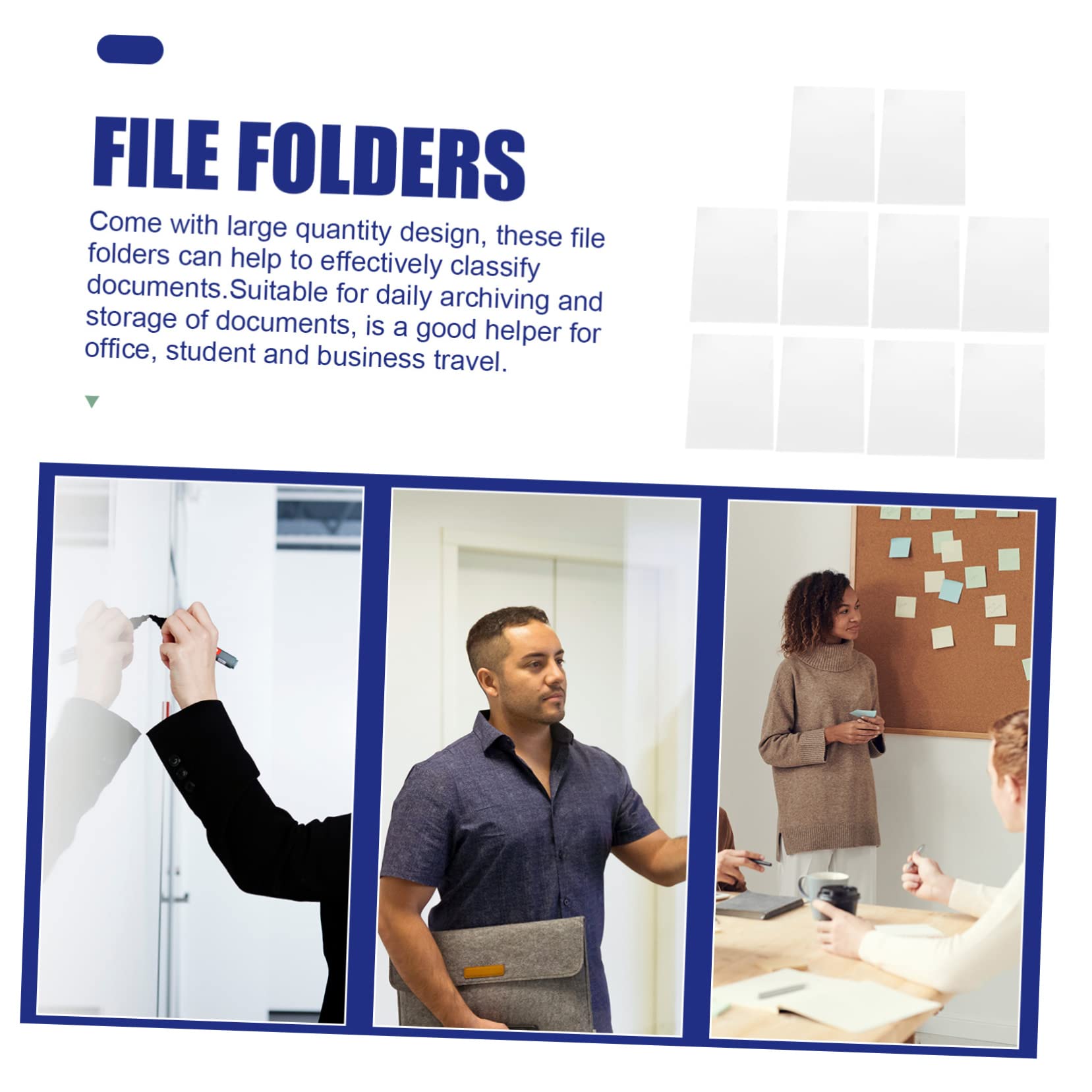 Gadpiparty 100 Pièces Shape Folders Plastique Transparent pour Documents Classeurs Souples et Pratiques pour Organisation des Documents