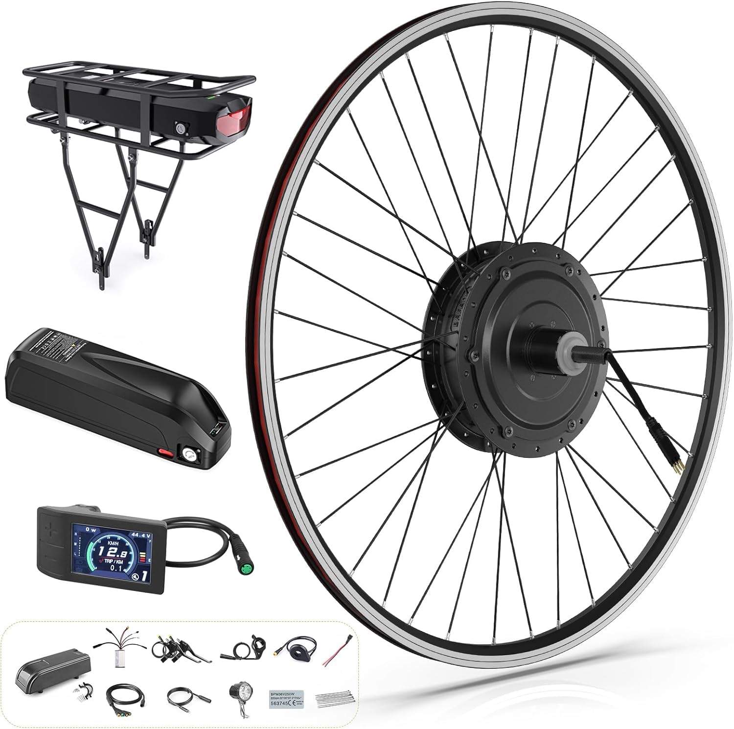 BaFang リアホイールモーター 48v 500w ホイール付き BAFANG 48V 500W Rear Hub Motor Kit - 26