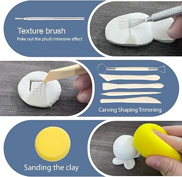1DFAUL 30Pcs Air Dry Clay Varnish with Sculpting Tools Kit, 2 x 100ml Gloss Matte Clay Glaze for High Luster Scratch Resistant, Waterproof, Pottery Tool kit to Sculpting, Modeling, Shaping
