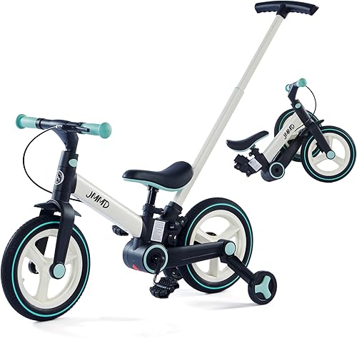 Bicicleta para niños de 18 meses a 5 años, bicicleta de empuje 6 en 1 con ruedas y pedales de entrenamiento, bicicleta de equilibrio para niños y