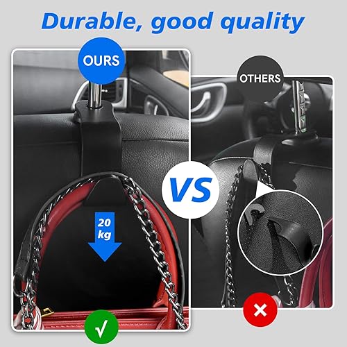 Miniatura 3 de Gancho para reposacabezas de asiento de automóvil, paquete de 4 ganchos de almacenamiento para reposacabezas de automóvil, organizador universal