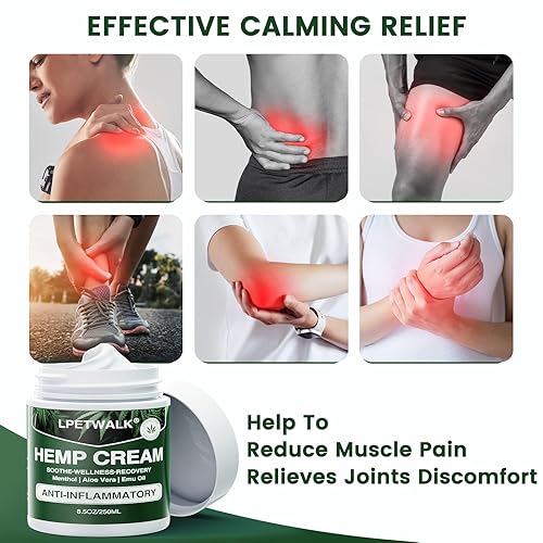 Miniatura 3 de Crema de cáñamo de 8.5 onzas de máxima resistencia, crema instantánea natural de cáñamo con cáñamo, árnica, cúrcuma, fórmula totalmente natural
