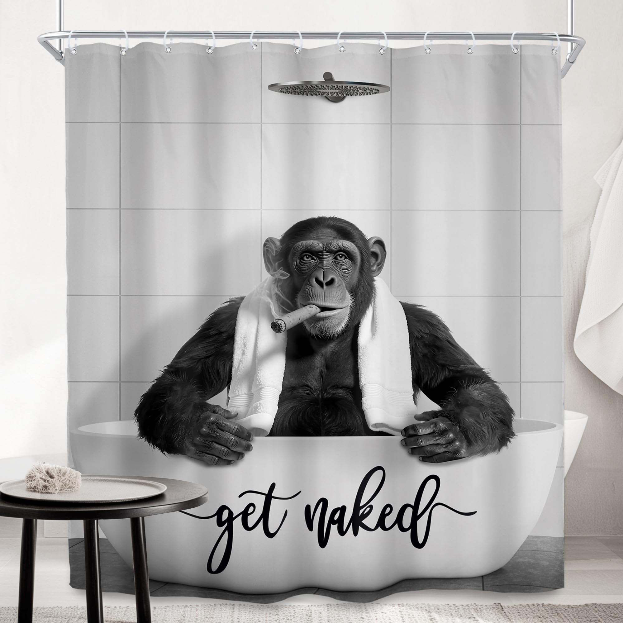 Funny Highland Cow Shower Curtain Set - Western Bathroom Decor -14