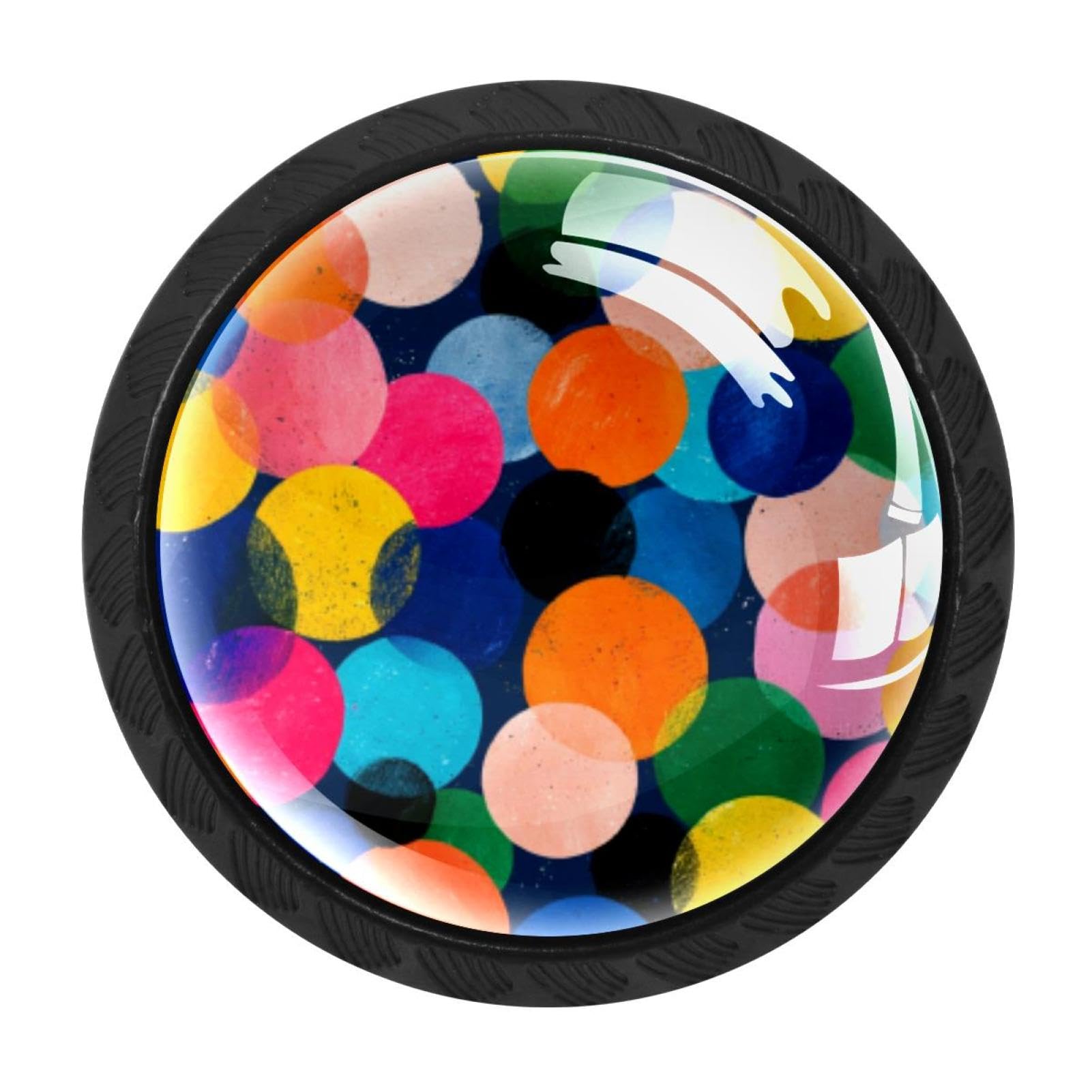 Chenzzzz Multicolored 16 4 Pieces Kitchen Cabinet Drawer Dresser Door Knobs Pulls Handles, Fun Colorful Spots (7)
