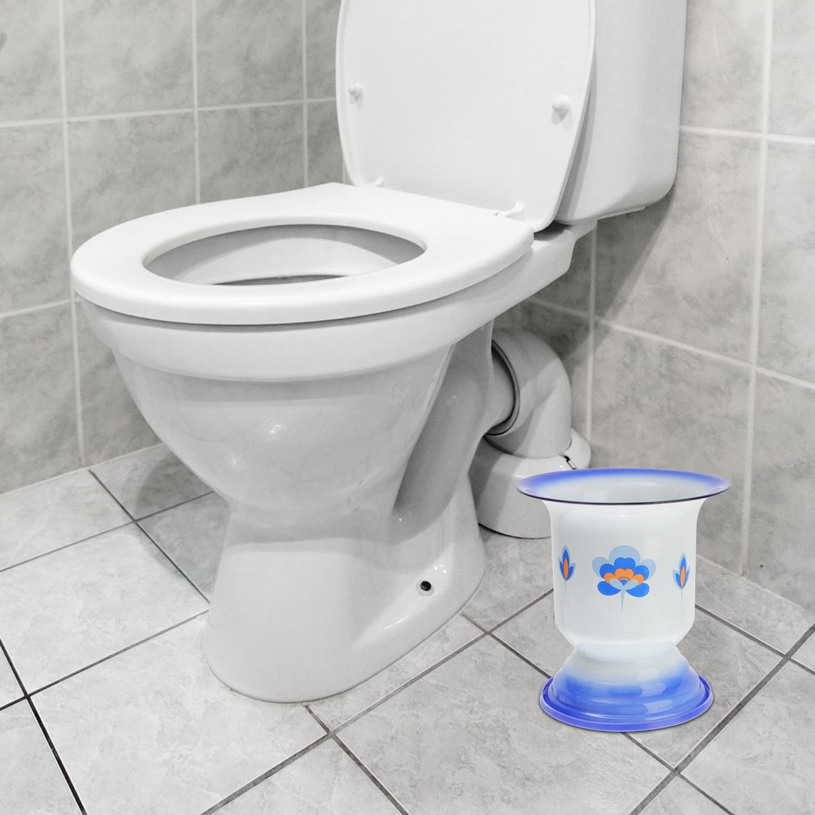 COLLBATH Vintage Emaille Nachttopf Weiß mit Praktischer Verarbeitung und Feiner Handarbeit Einfacher Urinal für Zuhause Robustes Material für Senioren und Kinder Zufälliger Stil