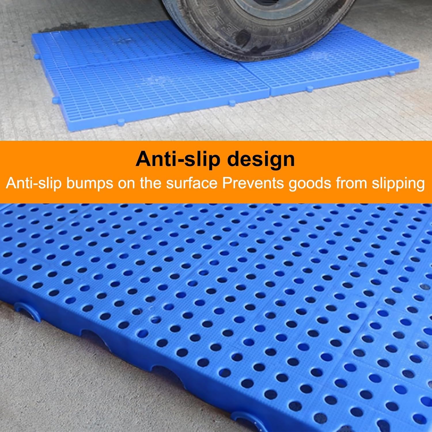 Plastic Pallets, Breathable Grid Ventilation Storage Pad, Moisture-Proof Waterproof Floor Pallet, Nestable Floor Pallets for Garages Kitchen