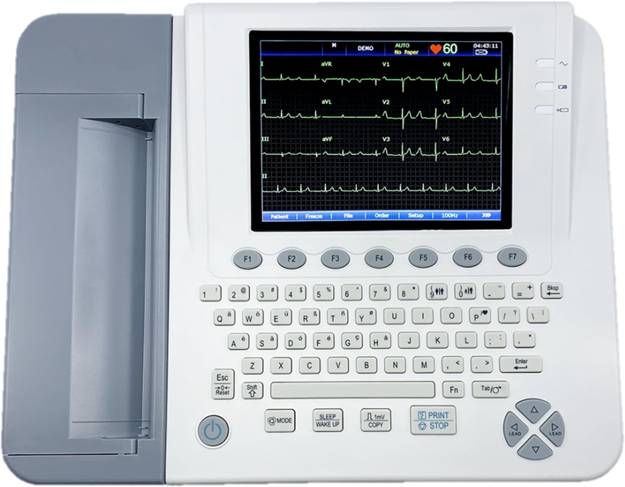Edan SE-1200EB EKG Machine with Full Keyboard, Glasgow Interpretation, PDF Creator and USB Data Export