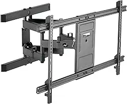 Suporte de TV Articulado de Parede, Inclinação Horizontal e Vertical, Peso Máximo de 60 Kg, TVs Planas e Curvas de 50'' a 90'', Preto, A02V8N, ELG
