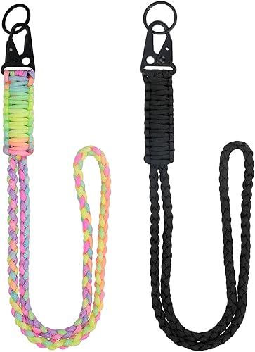 Llavero de cuerda de paracaídas resistente, collar de paracaídas, llavero para teléfono celular, silbatos correa trenzada para muñeca