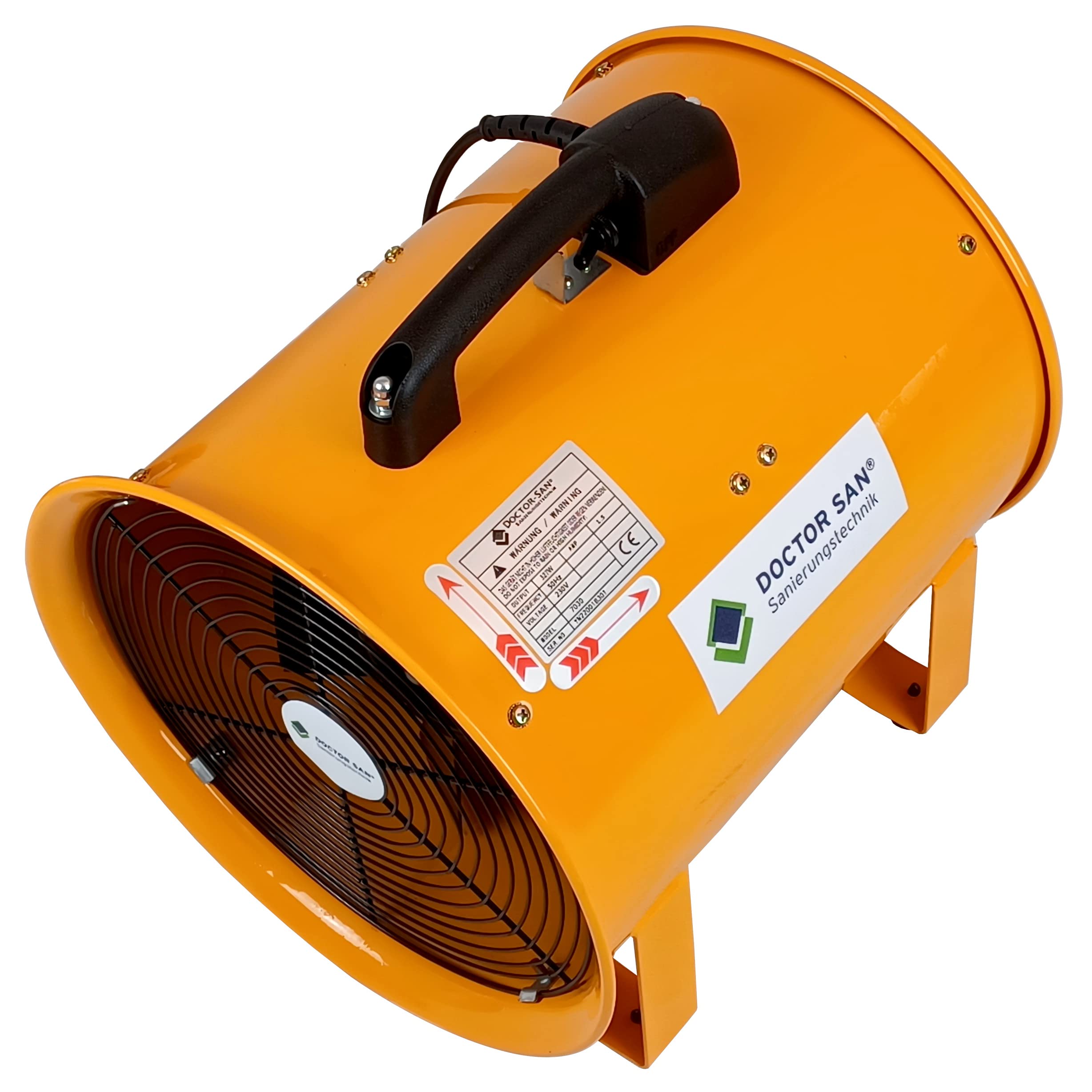 Doctor San - Sanierungstechnik Rohrventilator Bauventilator Axialventilator Axialgebläse Baugebläse Bautrockner Baulüfter 1.500m³ bis 4.920m³ (30cm 3.900m³/Std.)