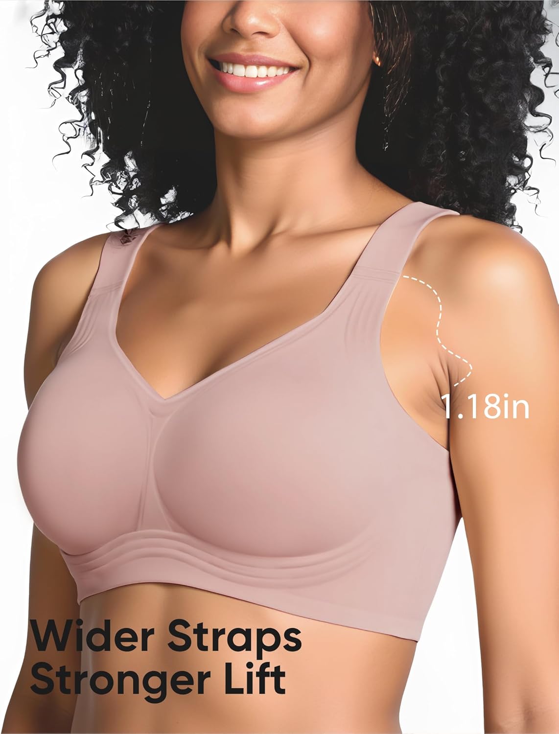 Jelly Bras for Women Plus Size Minimizer No Underwire Supportive Full Coverage Wider Straps Seamless Tshirt Bra - Image 3