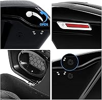 Vista 3 de TCT-MOTORPARTS - Alforjas extendidas de 5 pulgadas con tapas de bocina de 6 x 9 pulgadas para Harley 2014-2024 Touring Road King Street Electra