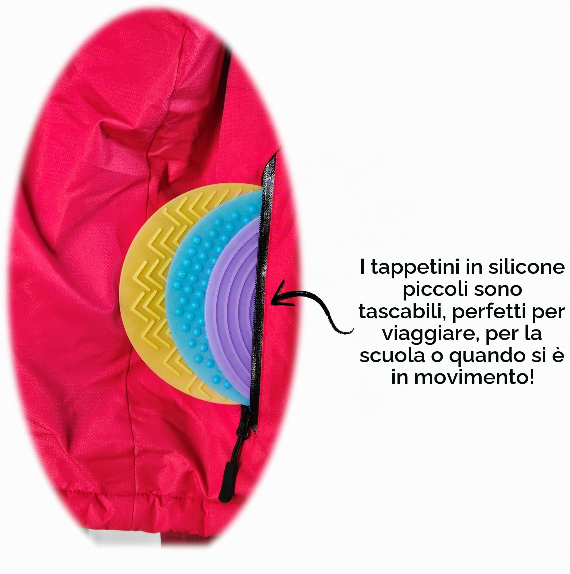 VIRTUENITY 10 tappetini sensoriali in silicone, 5 grandi (25 cm) e 5 piccoli (14 cm), pietre da calpestare colorate per autismo, ADHD, esigenze speciali, flessibili, lavabili, portatili, ideali per