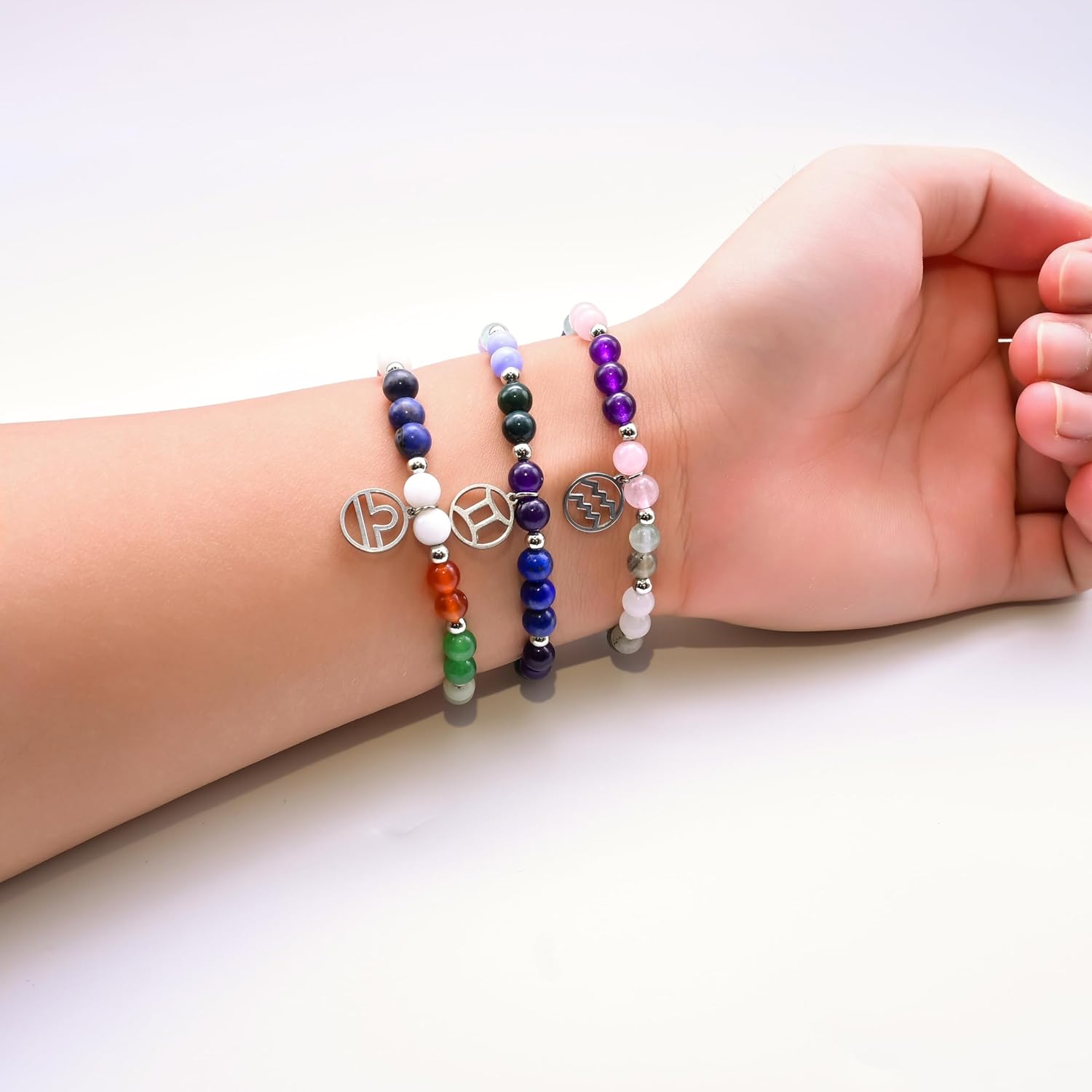 Zodiac Natural Stone Bracelet – Handmade Crystal Healing Bracelet with Zodiac Charm – Adjustable Beaded Jewelry Gift for Women Men Girls - Image 5