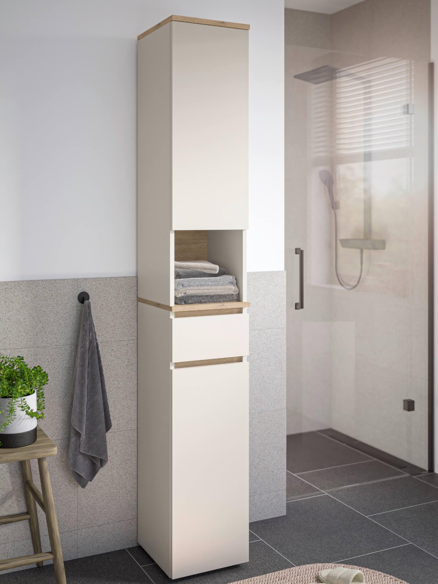 moebel-dich-auf Londres Badezimmer Hochschrank Kaschmir