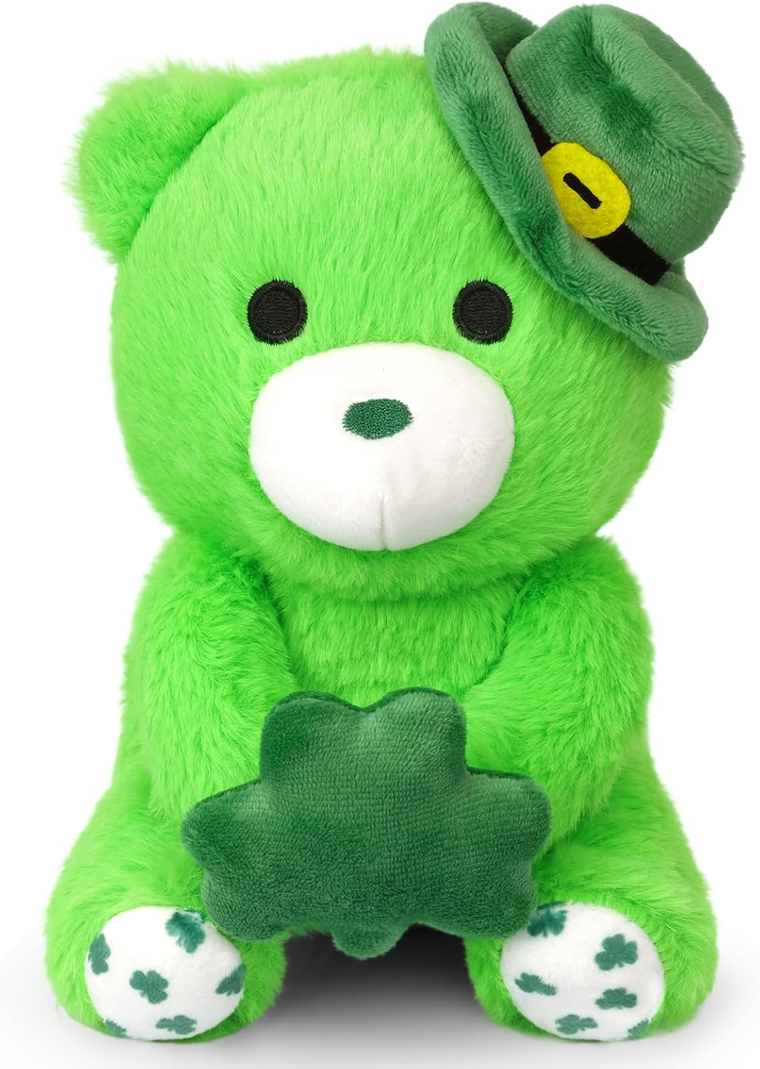 St.Patricks Day Teddy Bear - St Patricks Day Stuffed Animal with Hat and Shamrock,St.Patricks Day Gifts for Kids,Irish Decorations for Home Party
