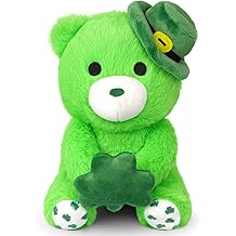 St.Patricks Day Teddy Bear - St Patricks Day Stuffed Animal with Hat and Shamrock,St.Patricks Day Gifts for Kids,Irish Decorations for Home Party
